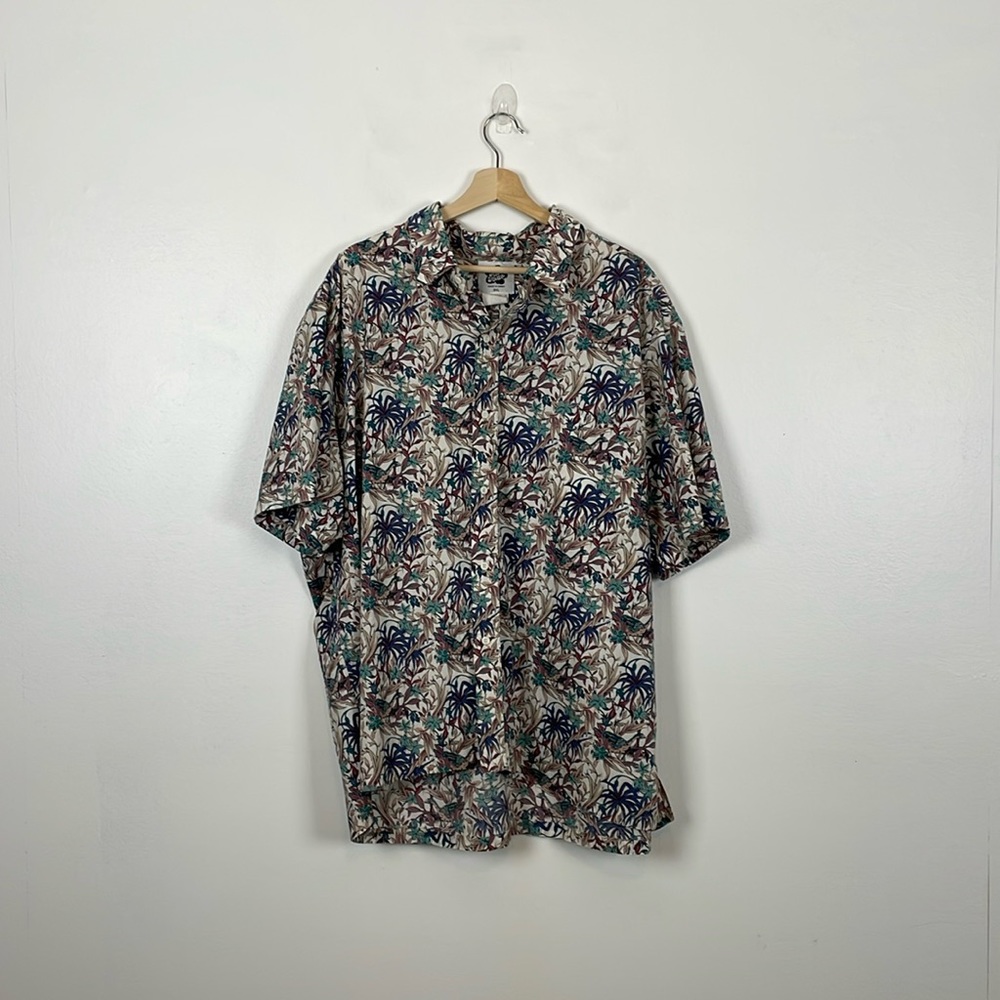 Hilo Hatti Hawaiian Mens 3XL Short Sleeve Button Down Multicolor Floral Print
